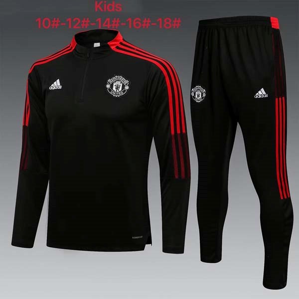 Niño Sudadera De Training Manchester United 2022 Negro Rojo